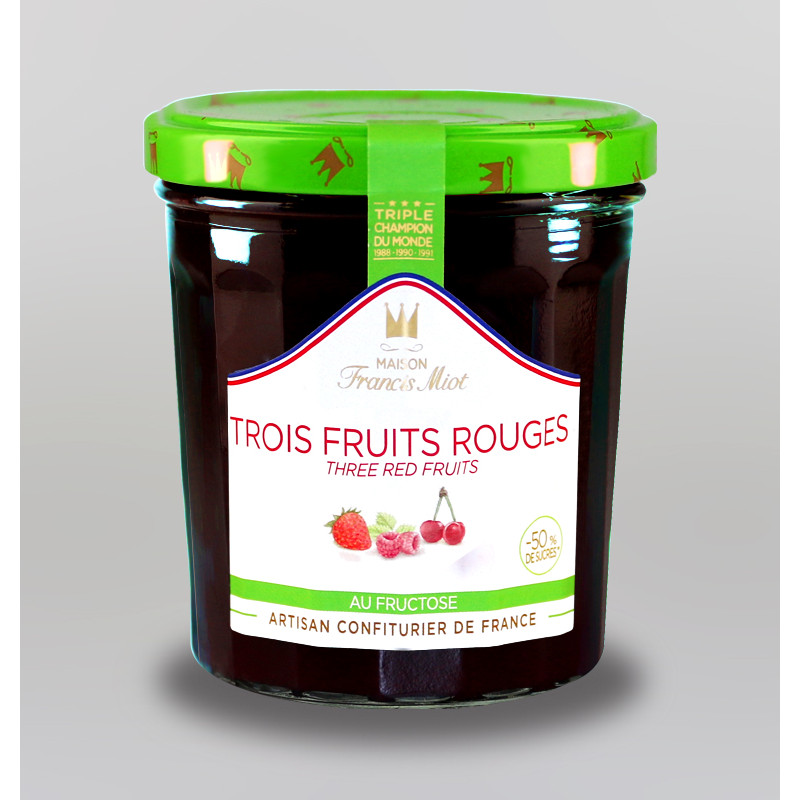 CONFITURE DE 3 FRUITS ROUGES AU FRUCTOSE