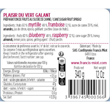 CONFITURE VERT GALANT AU SUCRE DE CANNE