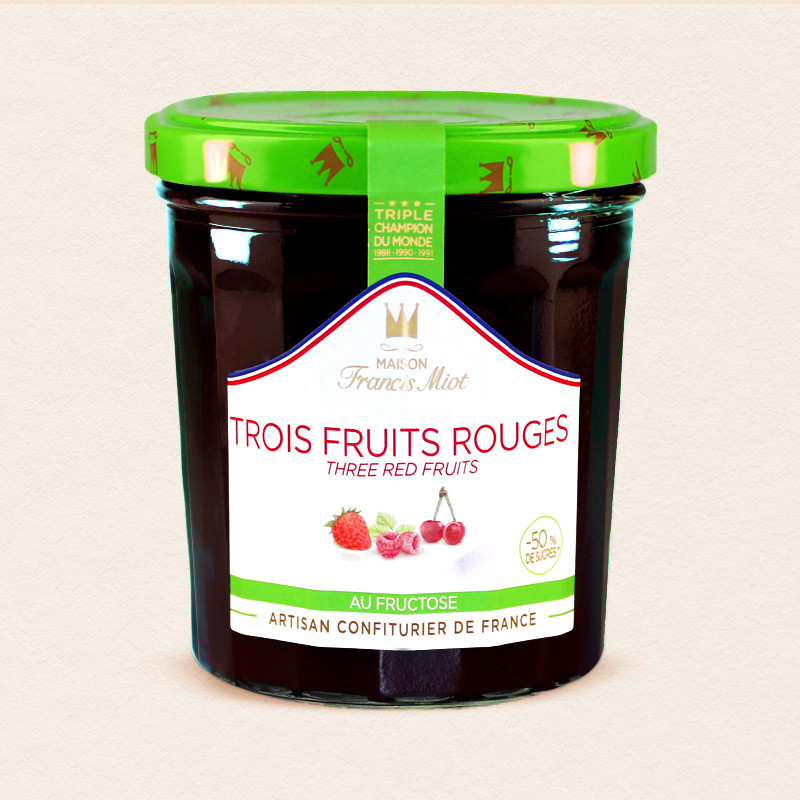 CONFITURE DE 3 FRUITS ROUGES AU FRUCTOSE
