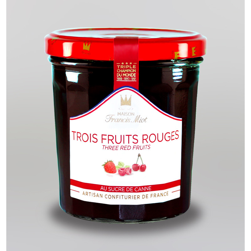 CONFITURE DE 3 FRUITS ROUGES AU SUCRE DE CANNE