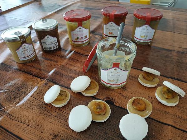 Maison Francis Miot recette macarons banane flambée