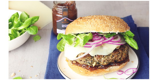 Recette de burger sucré/salé au chutney de figue & AOC Ossau-Iraty