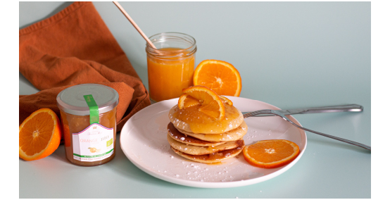 Recette de pancakes à la confiture d'orange de la Maison Francis Miot